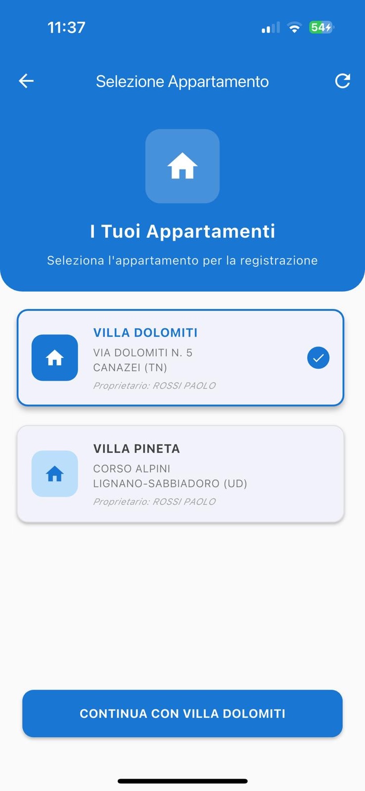 OspiteFacile - Selezione Appartamento